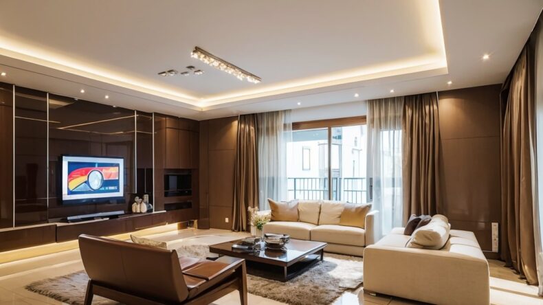 Освещение для разных зон в гостиной